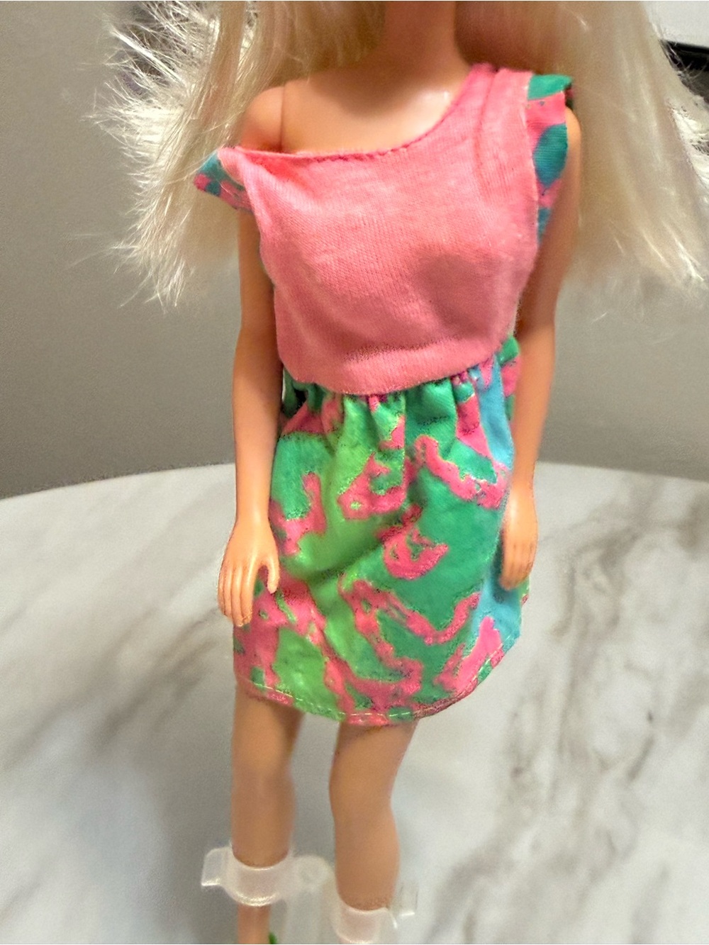 Barbie Mattel Pink & Green Casual Dress Outfit for 11 in Fashion Girl Doll, 1 Pc